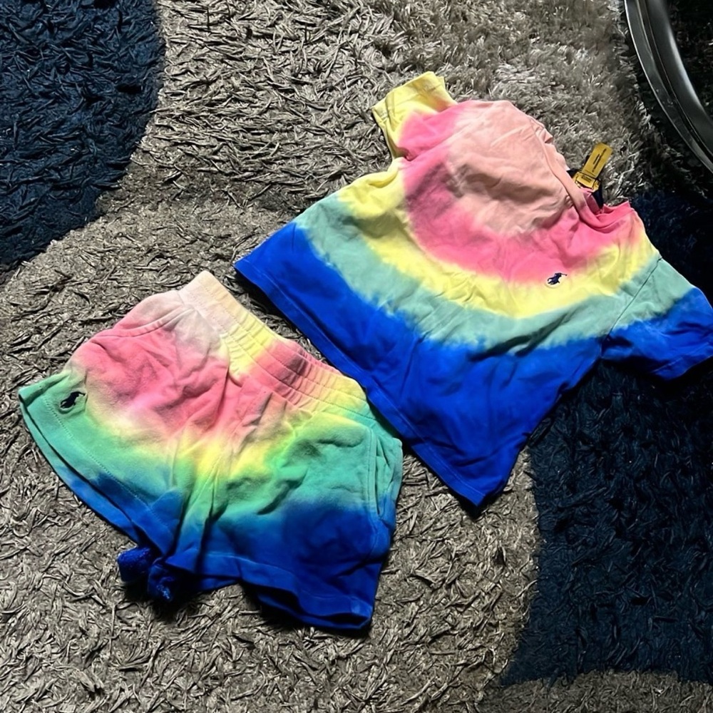Polo by Ralph Lauren Kids Tie-Dye Set - Pink, Yellow, Blue, Green